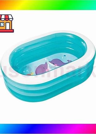 Bs детский надувной бассейн best mix intex 57482 «морские друзья», 163 х 107 х 46 см bas77/n