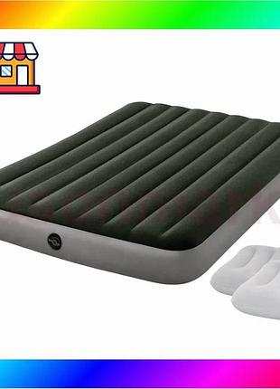 Bs надувний матрац intex best mix 64109-2, 152 x 203 x 25 см, із двома подушками, насосом. двомісний bas77/n