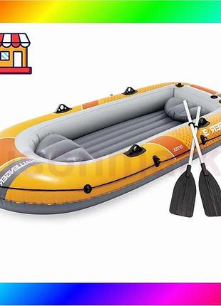 Bs трехместная надувная лодка best mix intex 66313 challenger 3 set, 295 х 137 х 43 см (весла, ручной bas77/n
