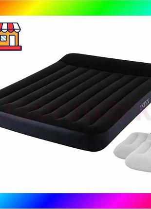 Bs надувний матрац intex best mix 64143-2, 152 x 203 x 25 см, з насосом, подушкам. двомісний bas77/n