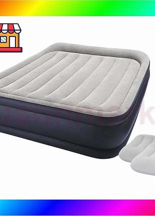 Bs надувная кровать intex best mix 64136-2, 152 х 203 х 42 см, встроенный электронасос, подушки. двусп bas77/n