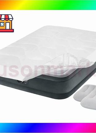 Bs надувне ліжко intex best mix 67768-3, 137 x 191 x 33 см, електронасос, наматрацник, подушки. півтор bas77/n