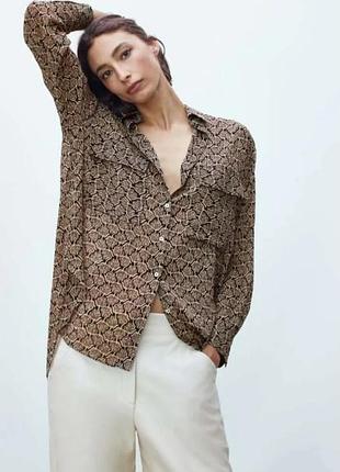 Шифонова сорочка в принт від massimo dutti