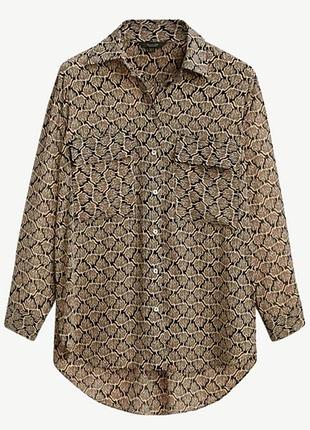 Шифонова сорочка в принт від massimo dutti