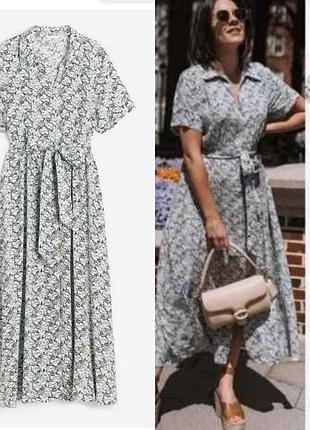 H&m платье-рубашка миди в цветочный принт от бренда xxl/180/128 cm