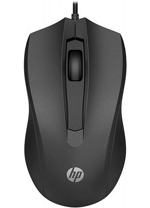 Мышка проволочная hp 100 usb 1600dpi 3кн для правой и левой руки черный (6vy96aa)