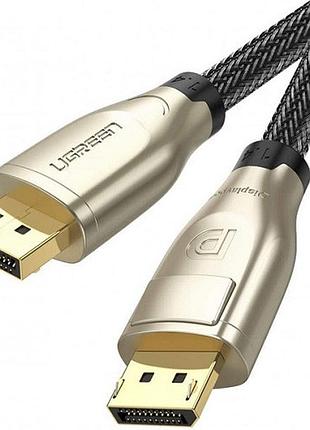 Кабель ugreen dp112, displayport, 2 м, m-m, v1.4, поддержка 8k, черный