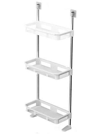 Полка-стеллаж stenson r93341 для туалета металлическая 30х14, 5х77 см white