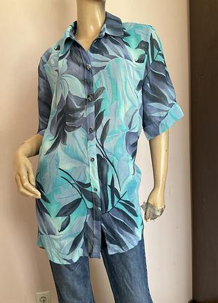 Удлиненная вискозная рубашка - батал/44/ brend tru
