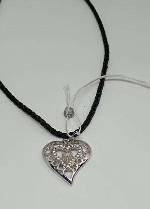 Серебряная подвеска сердце. 5