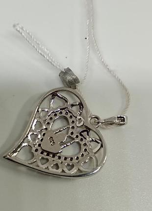 Серебряная подвеска сердце. 2