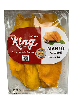 Манго сушене nafoods king натуральне без цукру 250 г