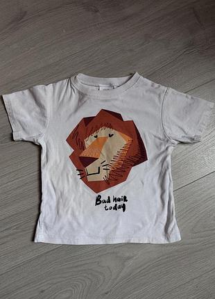 Футболка біла з левом zara для хлопчика