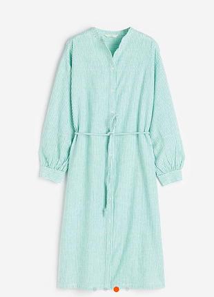 Сукня сорочка з льону та бавовни h&m