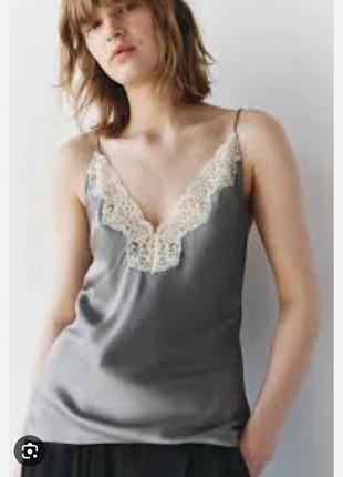 Майка с кружевом zara