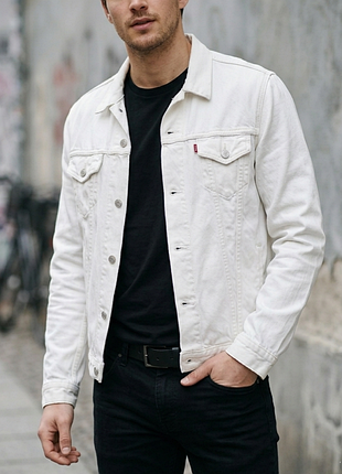 Белоснежная джинсовка levi’s trucker jacket (type iii) - оригинал