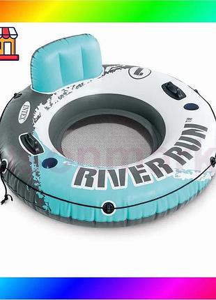 Bs надувное кресло river best mix run, серия sports, intex 56825, 135 см, бирюзовое bas77/n