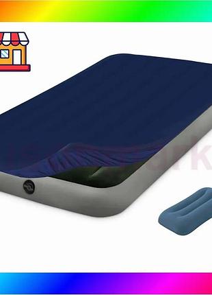 Bs надувний матрац intex best mix 64107-3, 99 x 191 x 25 см, з наматрацом-чехом, подушкою та ручним на bas77/n