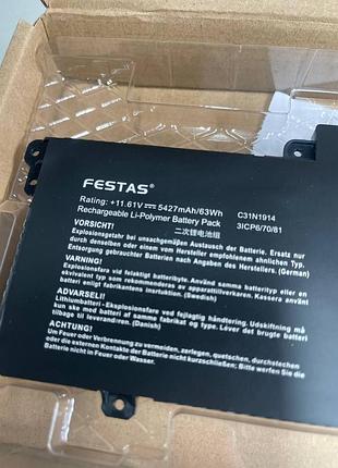 Батарея festas c31n1914 для asus zenbook 14 ux425qa ux435ea ux435eal ux435eg ux425ug um425qa um425uaz b5402cba b7402fba