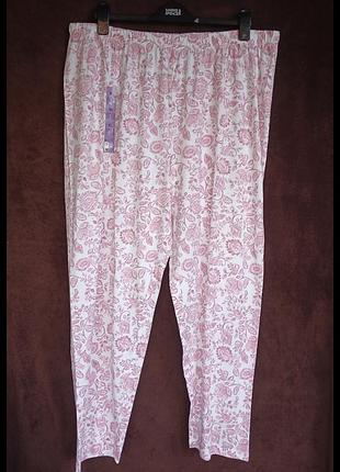 Штаны женские домашние,розовые цветы, ,  котон,  l, xl, eur 42-44 , 46-48
