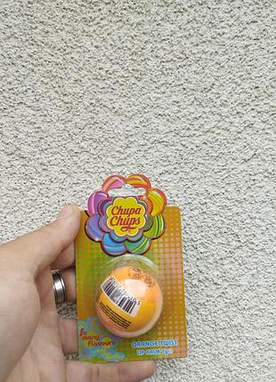 Детский бальзам для губ chupa chups orange twist апельсиновый вкус 7 г