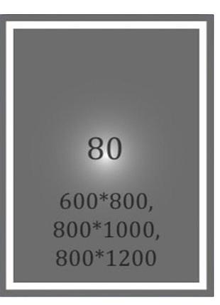 Зеркало с led-подсветкой прямоугольное rectangle, kharkiv (800*1000)