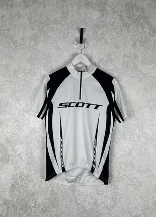 Чоловіча вело футболка білого кольору scott original, розмір m