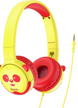 Наушники детские проводные hoco childrens headphones w31, желтые