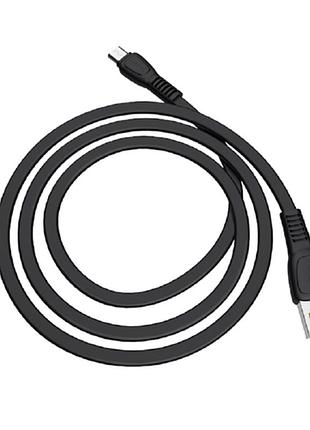 Кабель hoco micro usb tpe flat noah x40 1m 2.4a black
