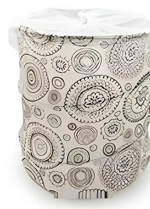 Корзина для детских вещей stenson clothes, 40×50 см, полиэстер, крышка, бежевая