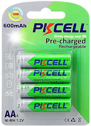 Аккумулятор aa pkcell aa600-4b 600mah 1.2v ni-mh rtu rechargeable battery 4 шт
