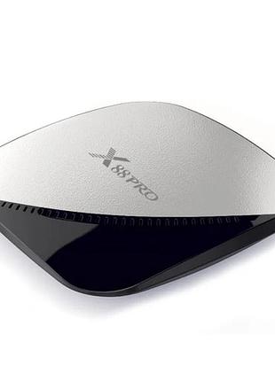 Tv приставка rockchip x88 pro rk3318 чорна зі сріблом 4gb ram 32gb rom