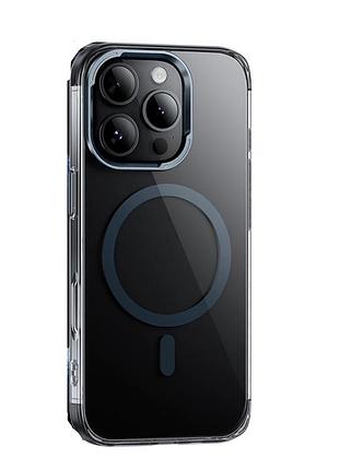 Чехол hoco для iphone 16 pro (vip magnetic protective case as11, прозрачный с черным)
