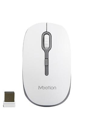 Бездротова оптична мишка meetion wireless mouse 2.4g mt-r547, біла із сірим
