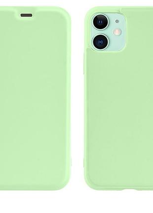Чехол-книга hoco colorful series liquid silicone для phone11 green