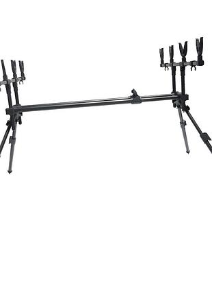 Алюминиевый род под sams fish twin carp sf24338-4, на 4 спиннинга, длина 65–120 см, черный цвет