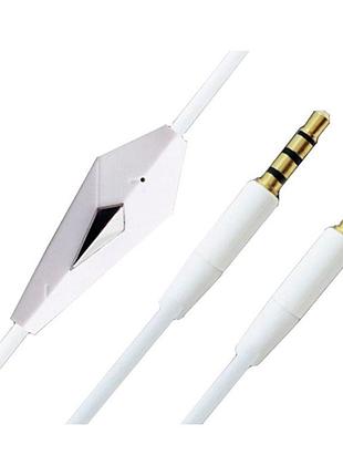 Кабель с микрофоном b00664 trrs–trs 3.5 мм, 1.2 м, белый