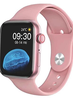 Розумний смарт-годинник hw22 44мм aluminium голосовий виклик pink