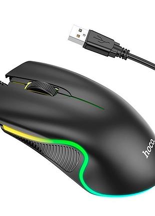 Мышка проводная hoco enjoy gaming luminous wired mouse gm19 черный