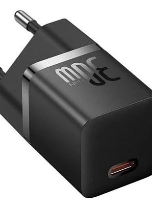 Сетевое зарядное устройство для адаптера baseus ccgn070401 gan5 fast charger 1c 30w black