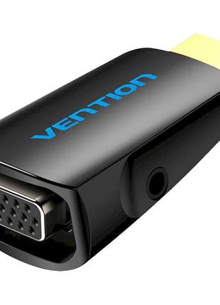 Адаптер-переходник vention hdmi - vga+audio v1.4 черный (aidb0)