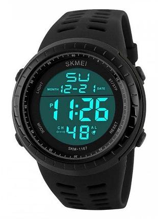 Часы наручные мужские skmei 1167 5атм с ночной подсветкой black