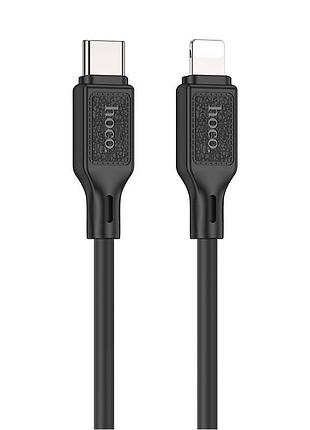Кабель hoco x90 type-c to lightning cool silicone pd charging data cable 1m, 20w, 3a black