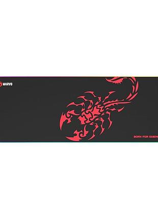Килимок для миші marvo mg011 rgb gaming mouse pad 80х30см чорний