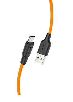 Кабель hoco micro usb silicone x21 plus 1m 2.4a black-orange