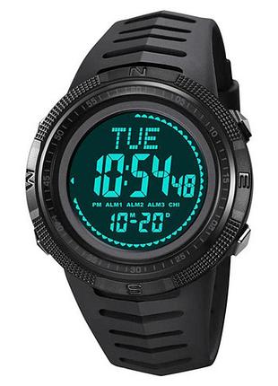 Часы наручные мужские skmei 2147bkbk 5 bar compass black