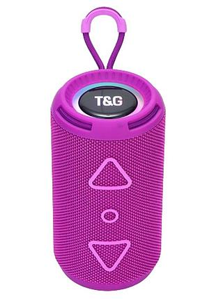 Портативная колонка tg656 8w с ремешком и подсветкой purple