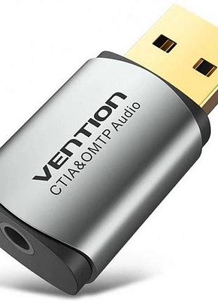 Звукова плата usb vention cdlh0 audio usb - 1х3.5мм jack 4pin metal omtp-ctia