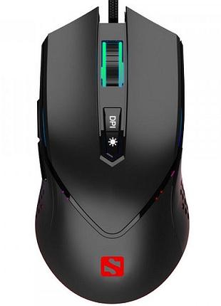 Мишка sandberg 640-20 azazinator mouse 6400 rgb ігрова дротова usb 6400dpi 7кн huano чорна