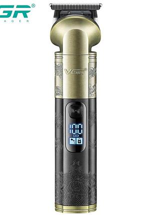 Триммер vgr v-296 4 насадки/1200mah/led display/ipx6/black/gold (00000009022)